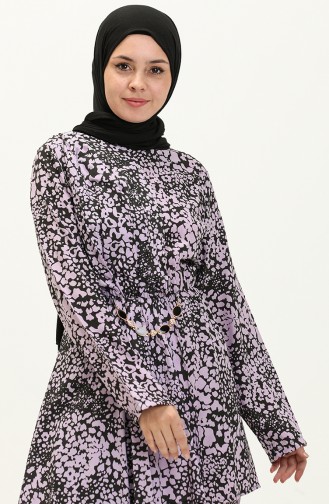 Terry Cotton Patterned Two Piece Suit 80153-06 Lilac 80153-06