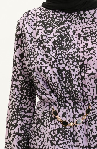 Terry Cotton Patterned Two Piece Suit 80153-06 Lilac 80153-06