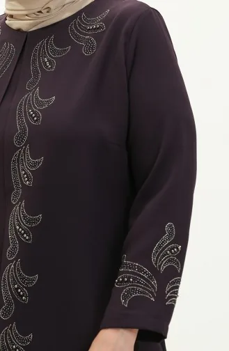 Robe Imprimée Pierre Grande Taille 6127-05 Pourpre 6127-05