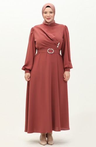 Plus Size Belted Classic Dress 2008-04 Dusty Rose 2008-04