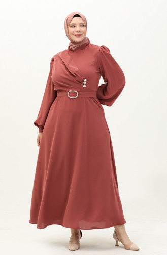 Plus Size Belted Classic Dress 2008-04 Dusty Rose 2008-04