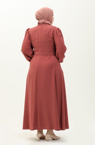 Plus Size Belted Classic Dress 2008-04 Dusty Rose 2008-04