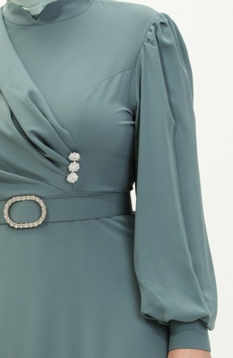 Klassisches Kleid mit Gürtel in Übergröße 2008-06 Mintgrün 2008-06