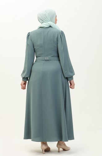 Klassisches Kleid mit Gürtel in Übergröße 2008-06 Mintgrün 2008-06