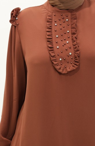 Fırfırlı Taşlı Tunik 2013-03 Taba