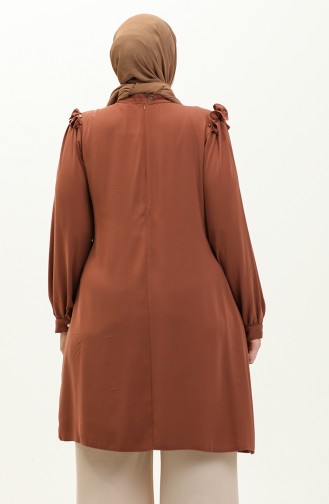 Fırfırlı Taşlı Tunik 2013-03 Taba