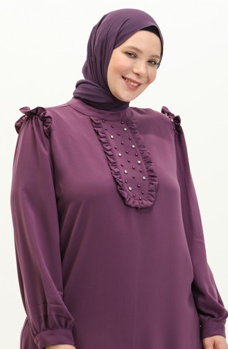 Fırfırlı Taşlı Tunik 2013-04 Mor