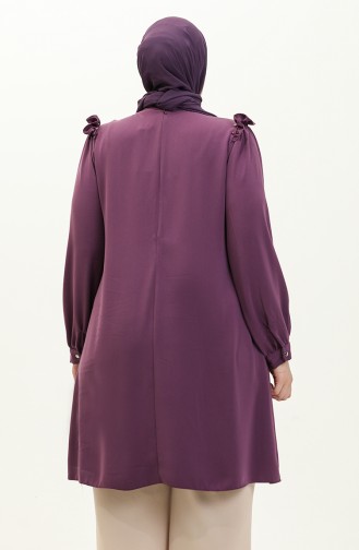 Fırfırlı Taşlı Tunik 2013-04 Mor