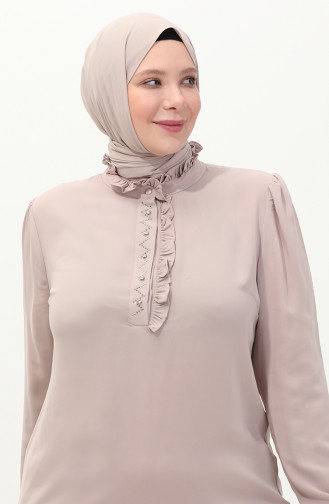 Geraffte Tunika in Übergröße 2041-01 Beige 2041-01