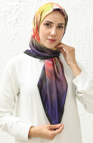 Karaca Patterned Rayon Scarf 81010-03 Purple Black 81010-03