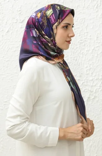 Écharpe à Motifs Karaca 81011-11 Vison Clair Pourpre 81011-11