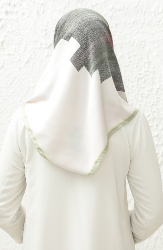 Karaca Desenli Rayon Eşarp 81014-05 Su Yeşili Krem