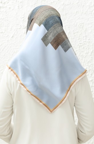 Karaca Desenli Rayon Eşarp 81014-07 Krem Mavi