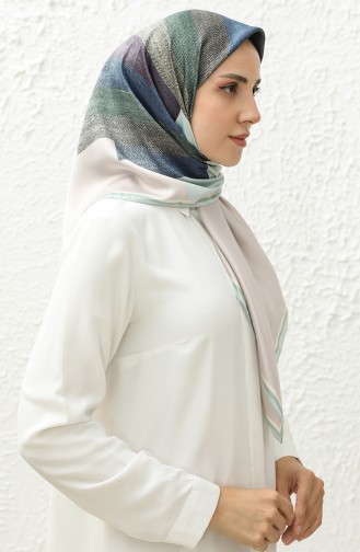Karaca Patterned Rayon Scarf 81014-09 Light Blue Beige 81014-09
