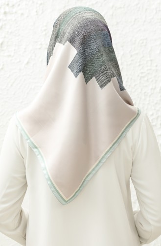 Karaca Patterned Rayon Scarf 81014-09 Light Blue Beige 81014-09