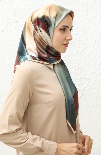 Karaca Patterned Rayon Scarf 81017-09 Burgundy Cream 81017-09