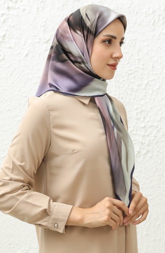 Karaca Patterned Rayon Scarf 81017-10 Purple Green 81017-10