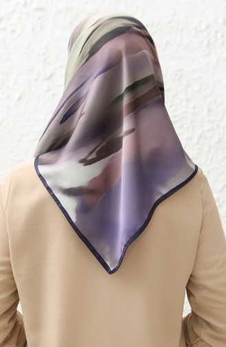 Karaca Patterned Rayon Scarf 81017-10 Purple Green 81017-10