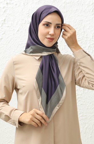 Karaca Plain Rayon Scarf 81018-04 Purple Cream 81018-04