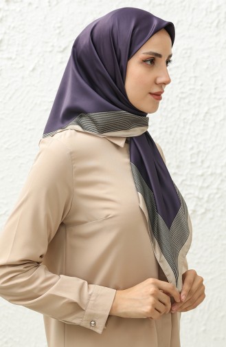 Karaca Plain Rayon Scarf 81018-04 Purple Cream 81018-04