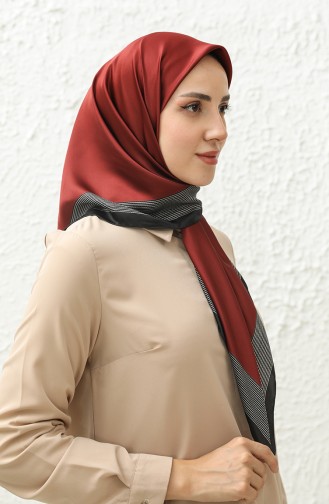 Karaca Plain Rayon Scarf 81018-14 Claret Red Black 81018-14