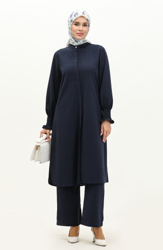 Linen Tunic Trousers Double Suit 4429-05 Navy Blue 4429-05