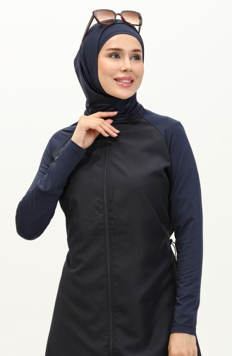 Dunkelblau Hijab Badeanzug 7001