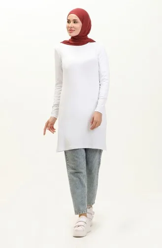 Penye Tunik 10645-05 Beyaz