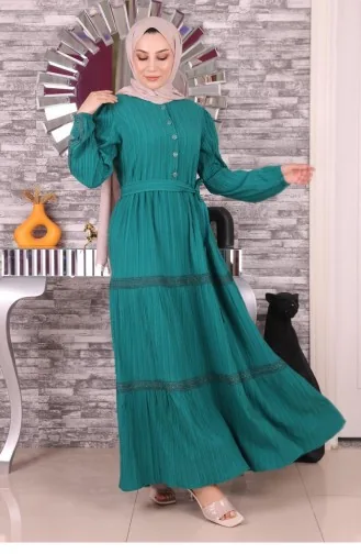 Smaragdgrün Hijab Kleider 14676
