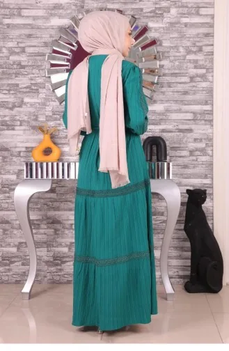 Smaragdgrün Hijab Kleider 14676