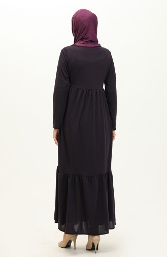 Abaya Froncee A Fermeture 0695-02 Pourpre 0695-02