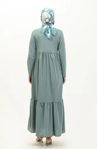 Geraffte Abaya Mit Reißverschluss 0695-09 Mintgrün 0695-09
