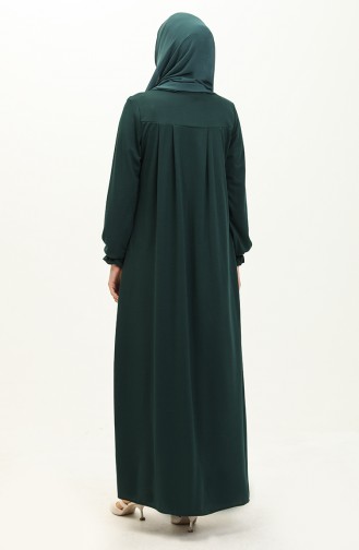 Robed Abaya mit Reißverschluss 0702-01 Smaragdgrün 0702-01