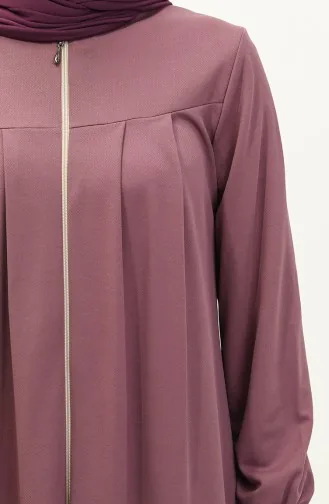 Yoke Zippered Abaya 0702-04 Dark Lilac 0702-04