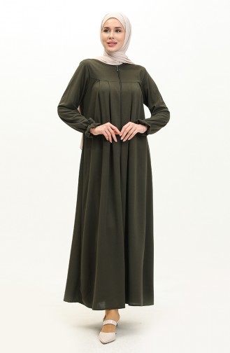 Robed Reißverschluss Abaya 0702-05 Khaki 0702-05