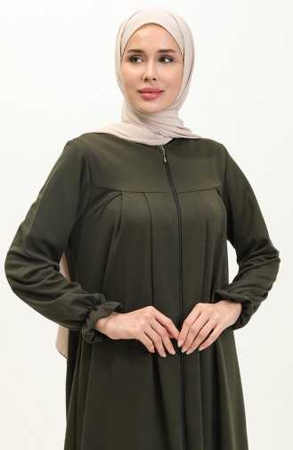 Robed Reißverschluss Abaya 0702-05 Khaki 0702-05