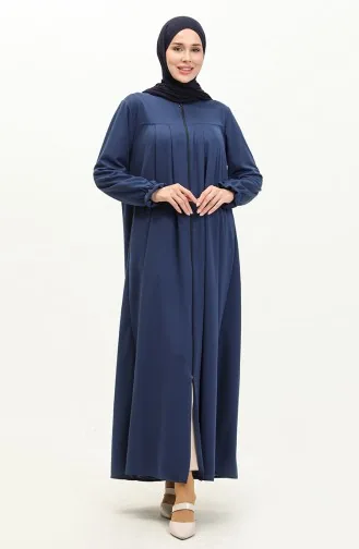 Abaya Zippée 0702-07 İndigo 0702-07