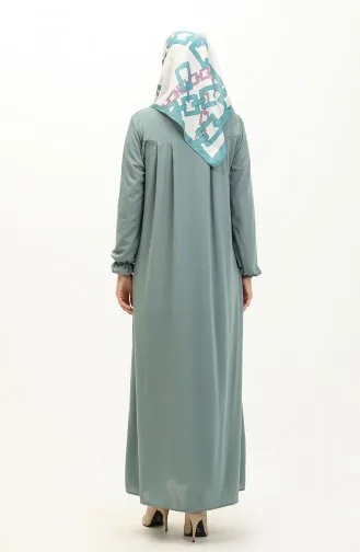 Abaya à Fermeture 0702-09 Vert Menthe 0702-09