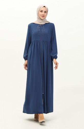 Stein bedruckte Abaya 1979-09 Indigo 1979-09