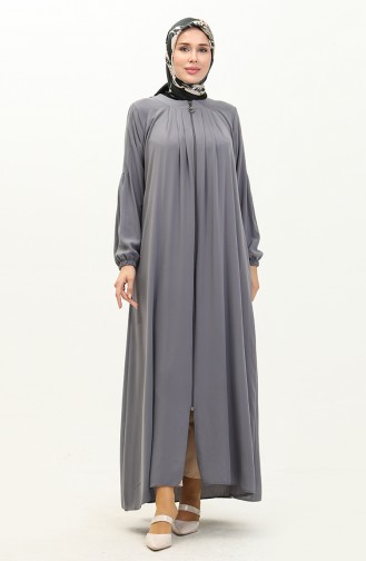 Abaya mit Plissee-Reißverschluss 6083-09 Grau 6083-09