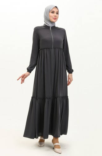 Medina Seide Kordelzug Abaya 6085-03 Anthrazit 6085-03