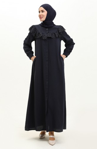 Lace Abaya 24Y8921-01 Navy Blue 24Y8921-01