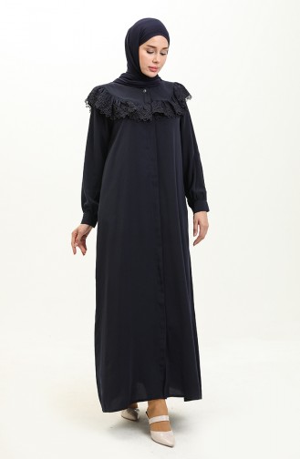 Lace Abaya 24Y8921-01 Navy Blue 24Y8921-01