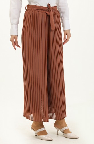 Belted Pleated Trousers 1001-01 Tan 1001-01