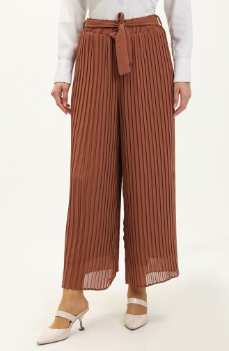 Belted Pleated Trousers 1001-01 Tan 1001-01