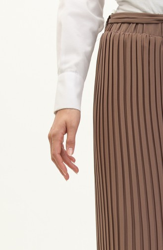 Belted Pleated Trousers 1001-04 Brown 1001-04