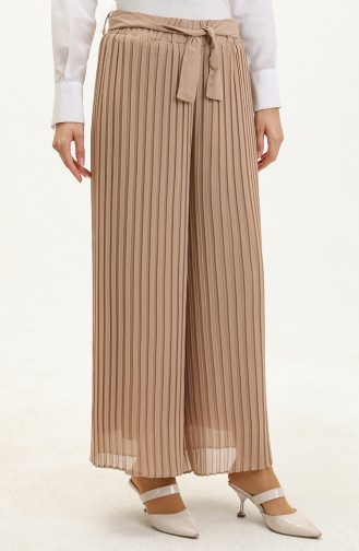Belted Pleated Trousers 1001-08 Coffee with Milk 1001-08
