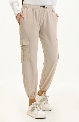 Pantalon Cargo Avec Poche 6105-03 Beige 6105-03