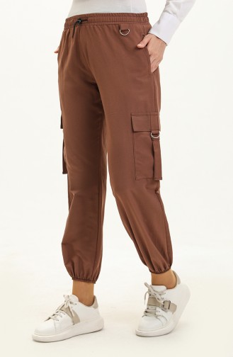 Pantalon Cargo Avec Poche 6105-04 Brun 6105-04