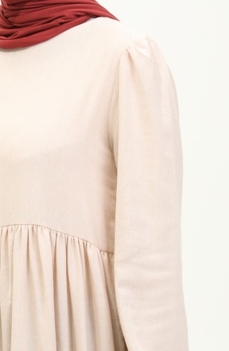 Gerafftes Kleid 1886A-01 Creme 1886A-01